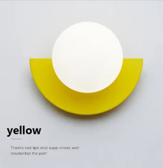 Semicircle Wall Lamp Glass Globe Colorblock Modern Nordic Bedside Sconce Wall Light
