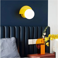 Semicircle Wall Lamp Glass Globe Colorblock Modern Nordic Bedside Sconce Wall Light