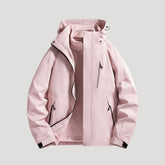 Effortless Waterproof Rain Jacket for Women with Hooded Zip Front Colorblock Relaxed Style