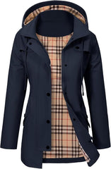 Effortless Hooded Parka for Women with Stand Collar Long Sleeve Drawstring Waterproof Style