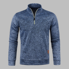 Cozy Sweater Fleece for Men with Mock Neck Long Sleeve Quarter Zip Marled Casual Style
