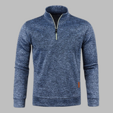 Cozy Sweater Fleece for Men with Mock Neck Long Sleeve Quarter Zip Marled Casual Style