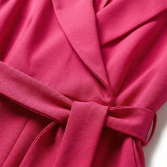 Chic Jumpsuit for Women with Shawl Collar Sleeveless Wrap Belted Wide Leg Style
