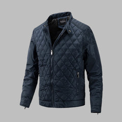 Effortless Windbreaker Jacket for Men with Stand Collar Long Sleeve Zip Up Hooded Outdoor Style