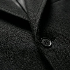 Elegant Wool Coat for Men with Notch Lapel Long Sleeve Single Breasted Longline Business Style