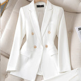Elegant Tailored Blazer Set for Women with Lapel Collar Long Sleeve Wide Leg Pant Two Piece Style
