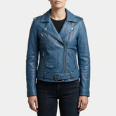 Women's Faux Leather Moto Jacket Biker Asymmetric Zip Belted Notch Lapel Zip Cuffs Cropped