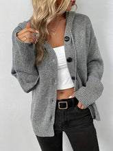 Cozy Knit Cardigan for Women with Hooded Neck Long Sleeve Button Front Relaxed Style