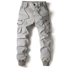 Stylish Cargo Joggers for Men with Tapered Fit Multi Pocket Drawstring Cuffed Tactical Style