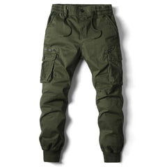 Stylish Cargo Joggers for Men with Tapered Fit Multi Pocket Drawstring Cuffed Tactical Style