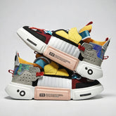 Stylish Chunky Sneakers for Men with Round Toe Lace Up Platform Colorblock Street Style