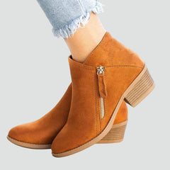 Effortless Booties for Women with Pointed Toe Side Zip Block Heel Ankle Boot Style