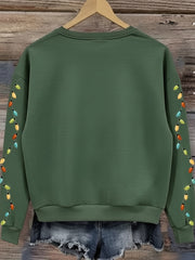 Comfortable Dachshund Santa Christmas Tacky Sweater for Women with Crew Neck Long Sleeve Relaxed Oversized Knit Style