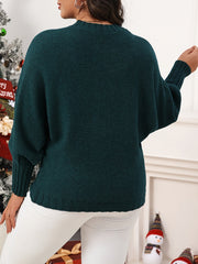 Cozy Green Merry Letter Christmas Tacky Sweater for Women with Crew Neck Long Sleeve Knit Pullover Holiday Style