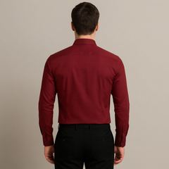 Classic Business Shirt for Men with Spread Collar Long Sleeve Button Up Slim Fit Office Style