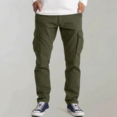 Stylish Cargo Pants for Men with Slim Fit Straight Multi Pocket Cotton Outdoor Style