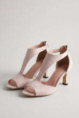 Elegant Kitten Heels for Women with Open Toe Ankle Strap Block Heel Dancing Style