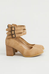 Elegant Leather Mary Jane Shoes for Women with Round Toe Triple Buckle Strap Block Heel Pump Styl