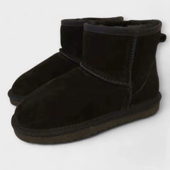 Cozy Booties for Women with Round Toe Fleece Lined Suede Ankle Winter Style