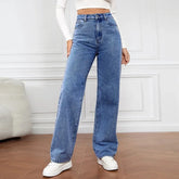 Stylish High Waisted Wide Leg Jeans for Women with Straight Baggy Denim Relaxed Style