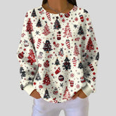 Comfortable Women's Christmas Sweater with Crew Neck Long Sleeve Waffle Knit Relaxed Style