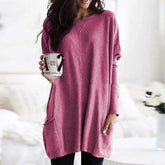 Effortless Tunics for Women with Oversized Long Sleeve Pocket Style