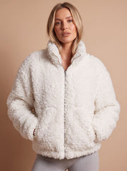 Evelyn | Women's Sherpa Zip-Up Jacket Plush High-Pile Fleece Coat