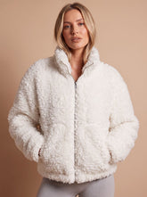 Evelyn | Women's Sherpa Zip-Up Jacket Plush High-Pile Fleece Coat