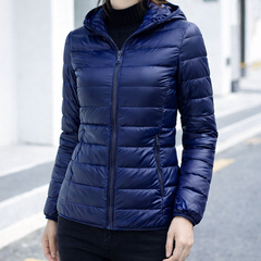 Sleek Hooded Puffer Jacket for Women with Zip Front Lightweight Quilted Insulated Packable Winter Style