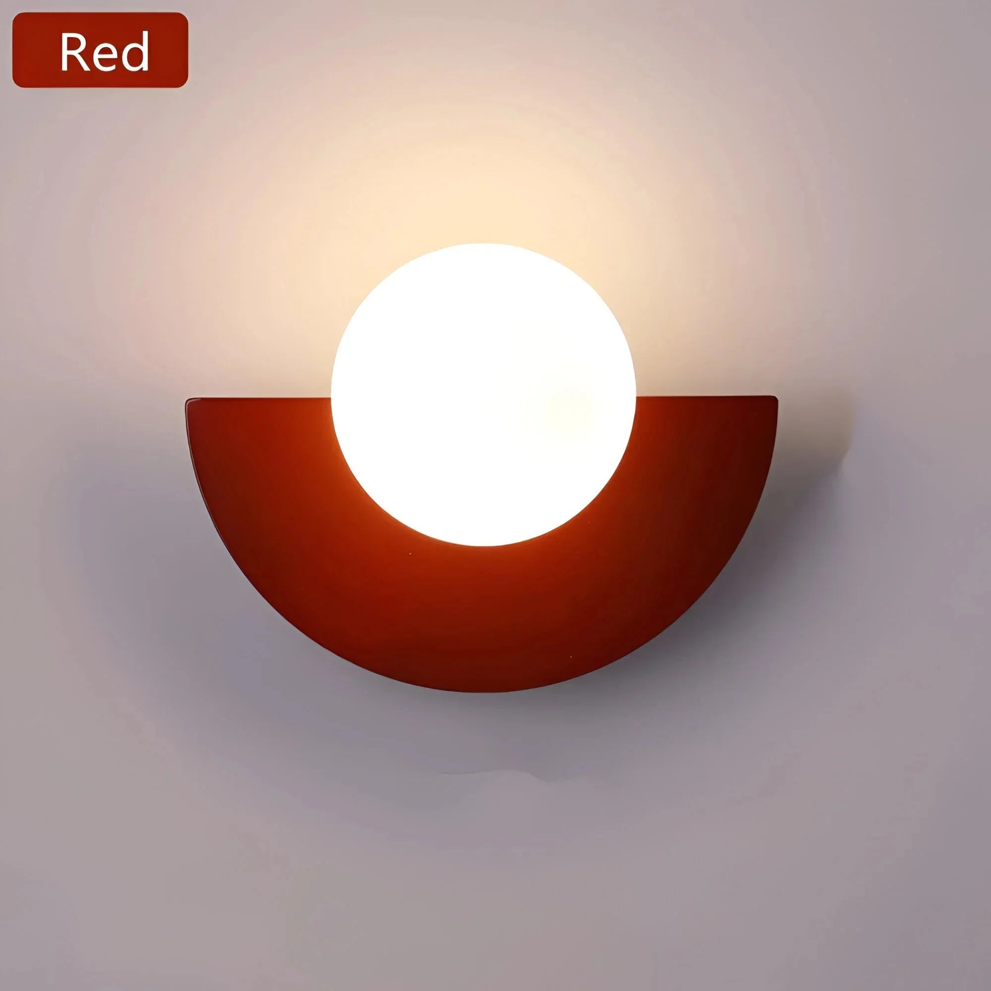 Semicircle Wall Lamp Glass Globe Colorblock Modern Nordic Bedside Sconce Wall Light