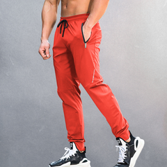 Comfortable Sports Joggers for Men with Zip Pocket Drawstring Tapered Quick Dry Athletic Style