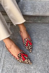 Stylish Leopard Print Flats for Women with Tassel Detail Pointed Toe Style