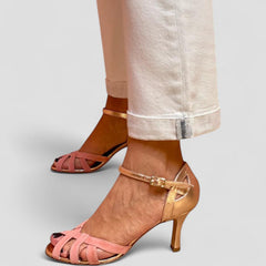 Elegant Kitten Heels for Women with Open Toe Ankle Strap Strappy Sandal Style