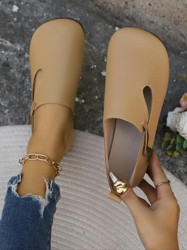 Comfortable Leather Ballet Flats for Women with Round Toe Slip On Lightweight Breathable Style