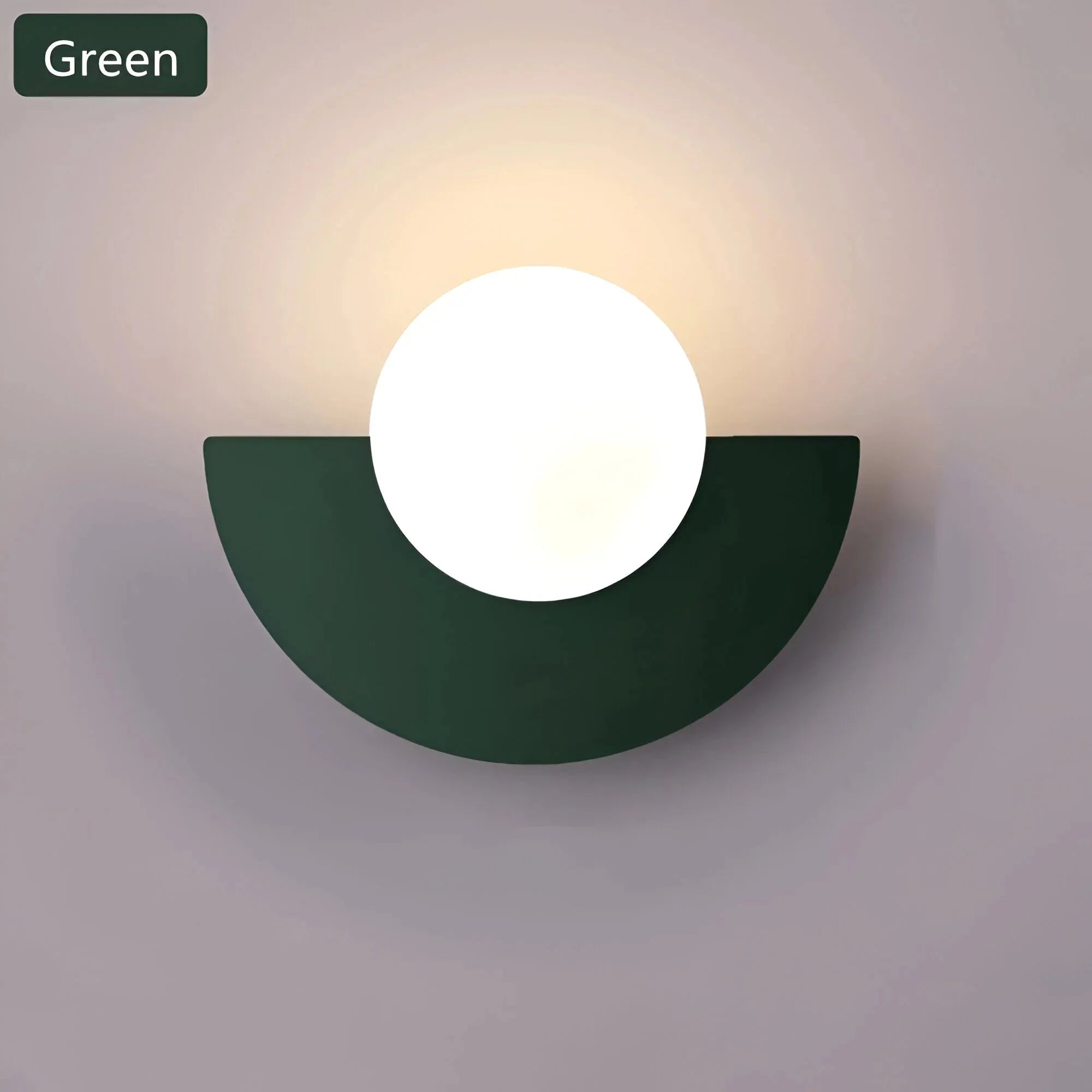 Semicircle Wall Lamp Glass Globe Colorblock Modern Nordic Bedside Sconce Wall Light