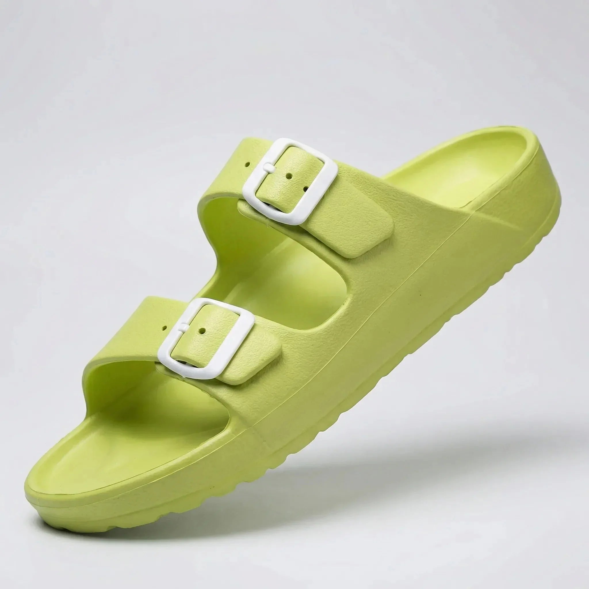 Comfortable Slide Sandals for Men with Open Toe Two Strap Buckle EVA Footbed Summer Style