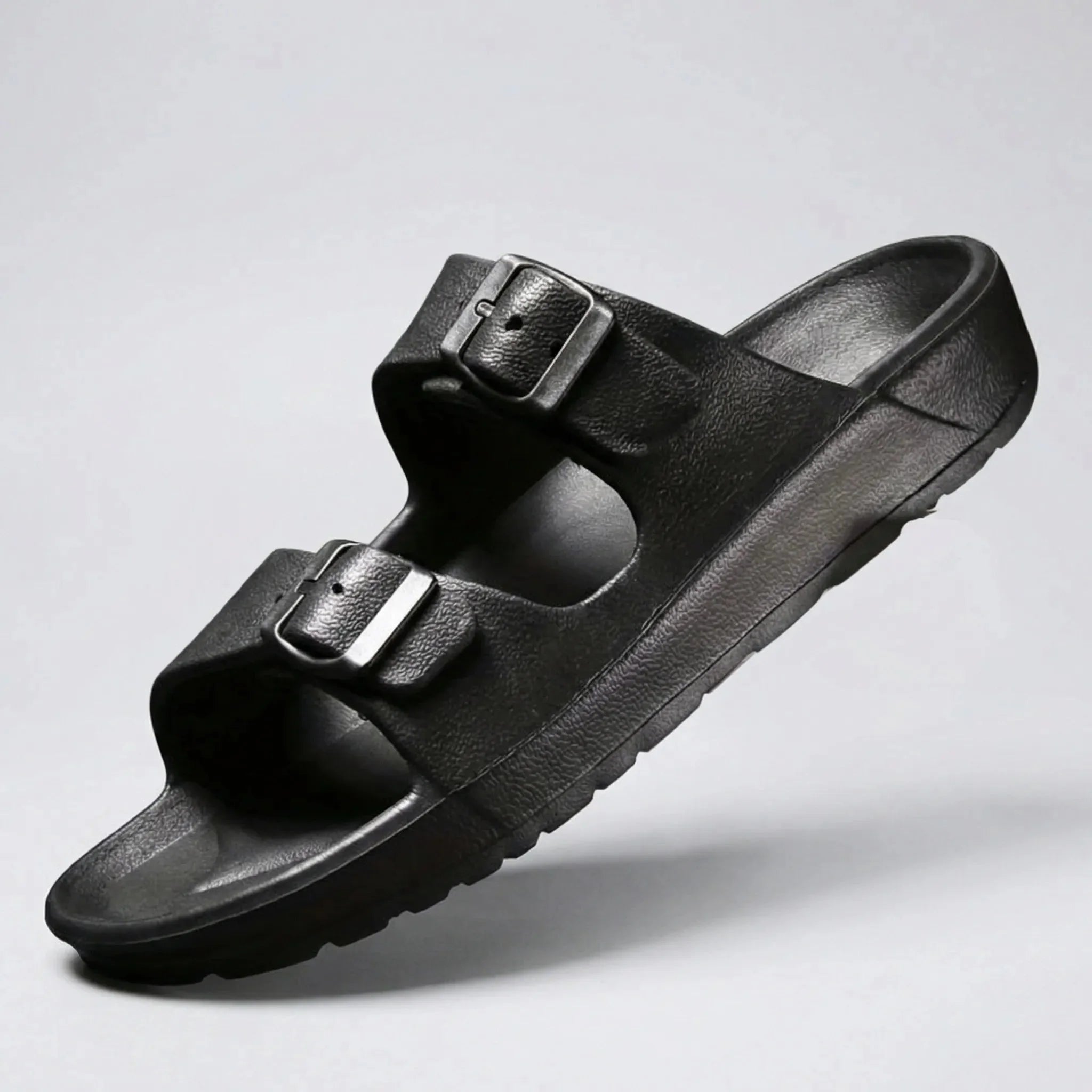 Comfortable Slide Sandals for Men with Open Toe Two Strap Buckle EVA Footbed Summer Style
