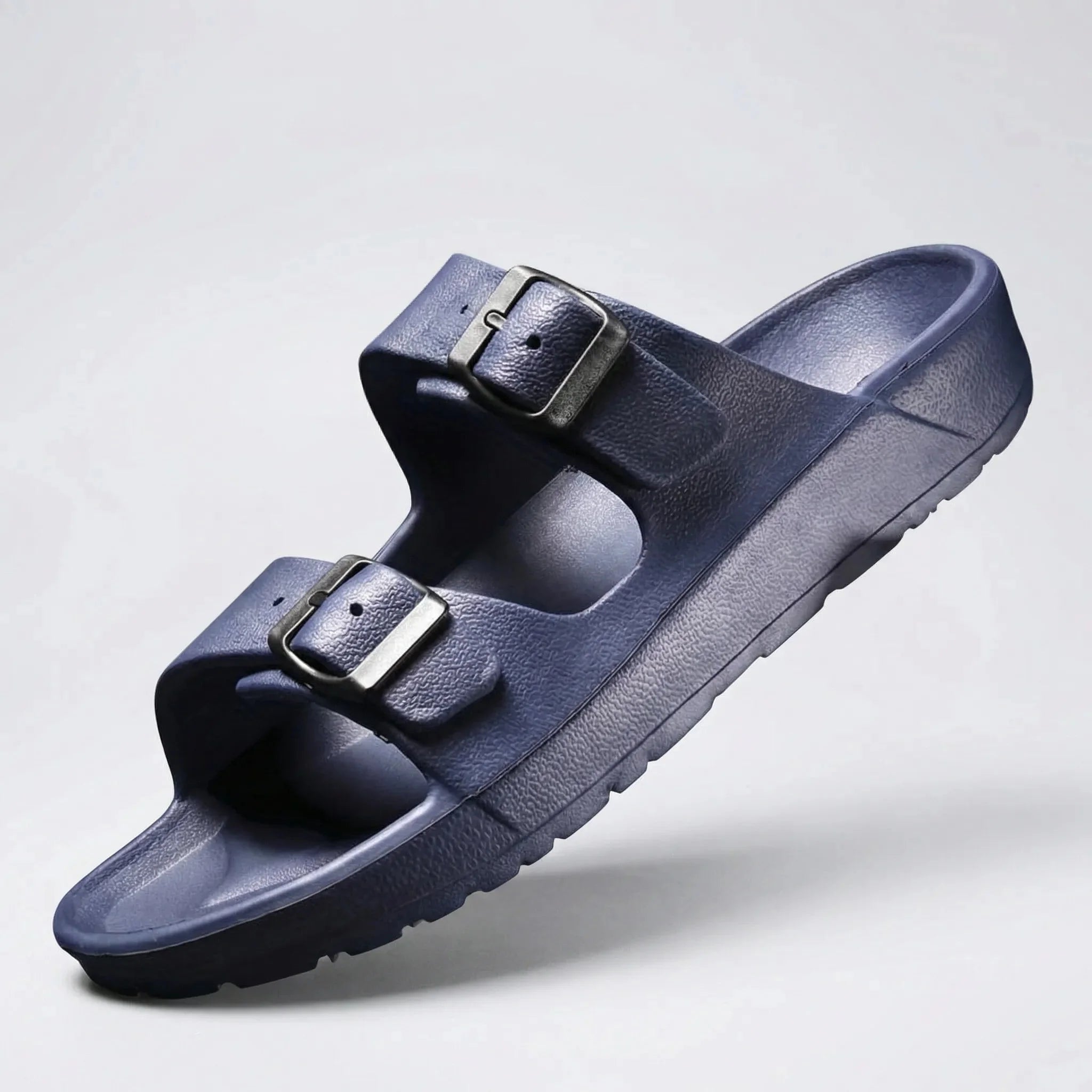 Comfortable Slide Sandals for Men with Open Toe Two Strap Buckle EVA Footbed Summer Style