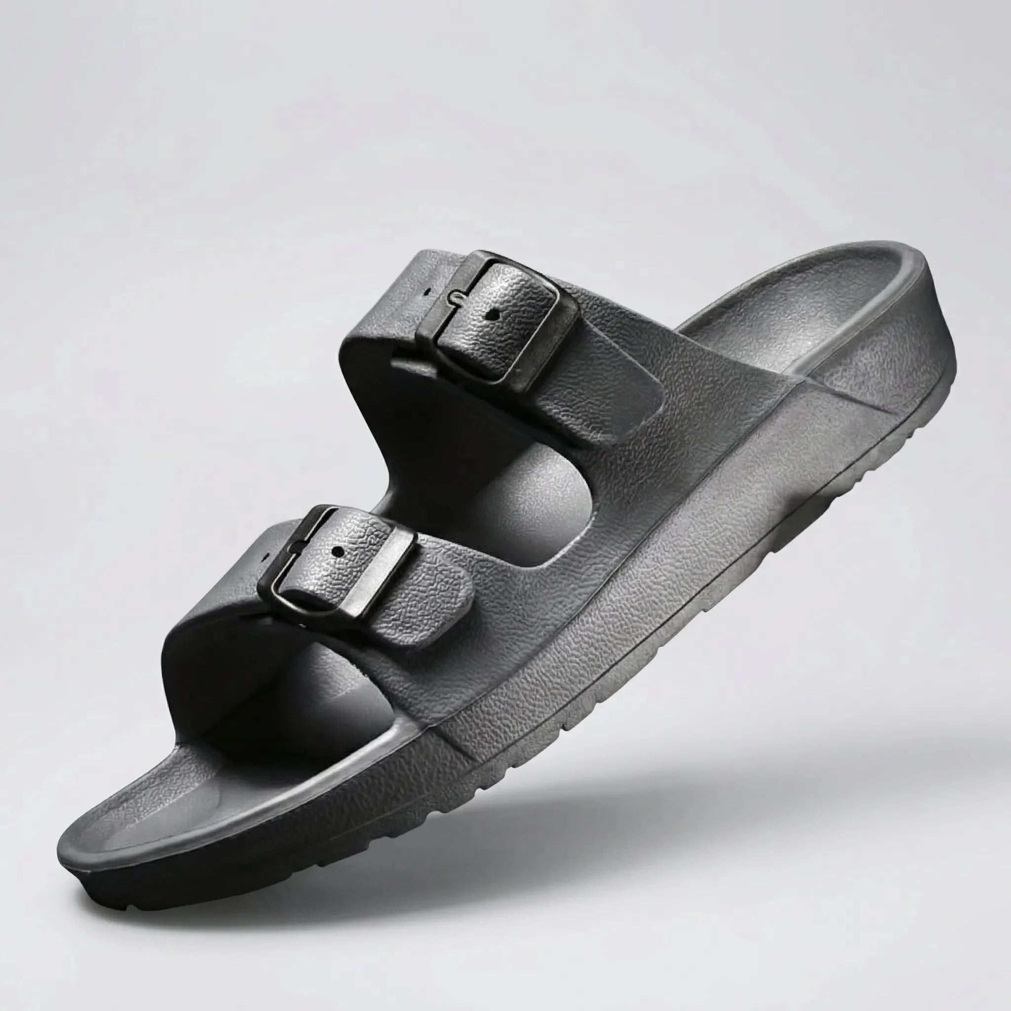 Comfortable Slide Sandals for Men with Open Toe Two Strap Buckle EVA Footbed Summer Style