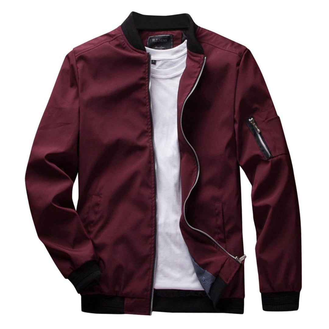 Cozy Lightweight Puffer Jacket for Men with Stand Collar Long Sleeve Quilted Zip Packable Style