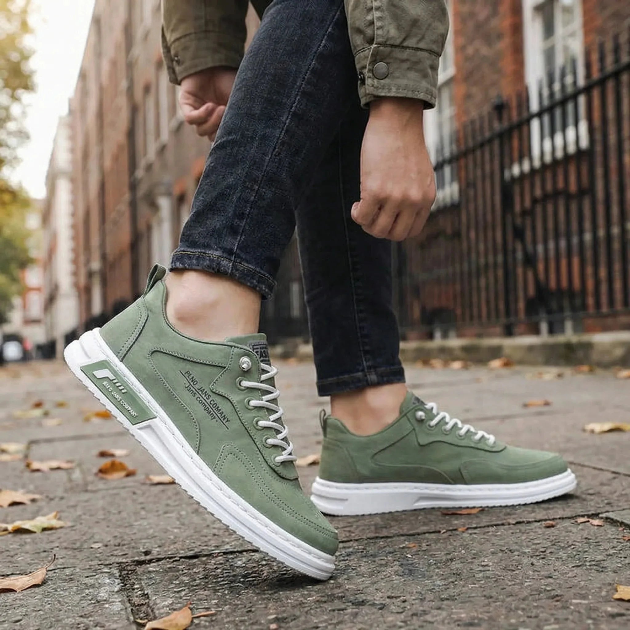 Stylish Low Top Sneakers for Men with Round Toe Lace Up Faux Leather Casual Street Style
