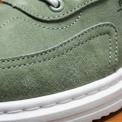 Stylish Low Top Sneakers for Men with Round Toe Lace Up Faux Leather Casual Street Style