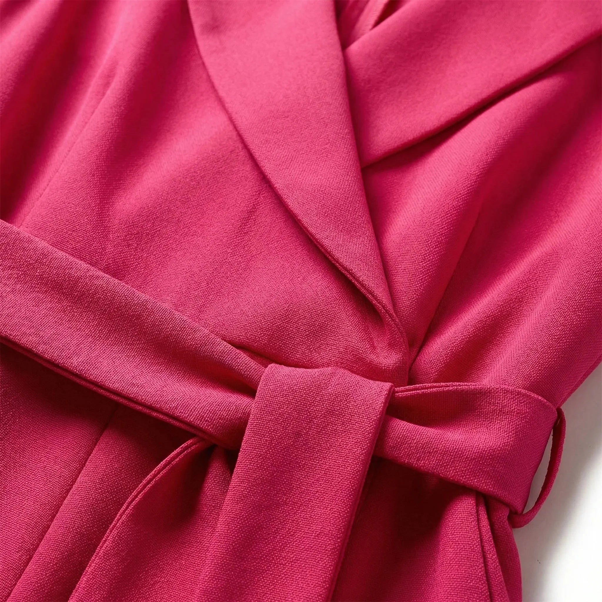 Chic Jumpsuit for Women with Shawl Collar Sleeveless Wrap Belted Wide Leg Style