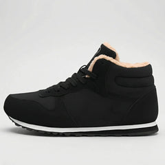 Warm Winter Boots for Men with Round Toe Lace Up Fleece Lined High Top Non Slip Style
