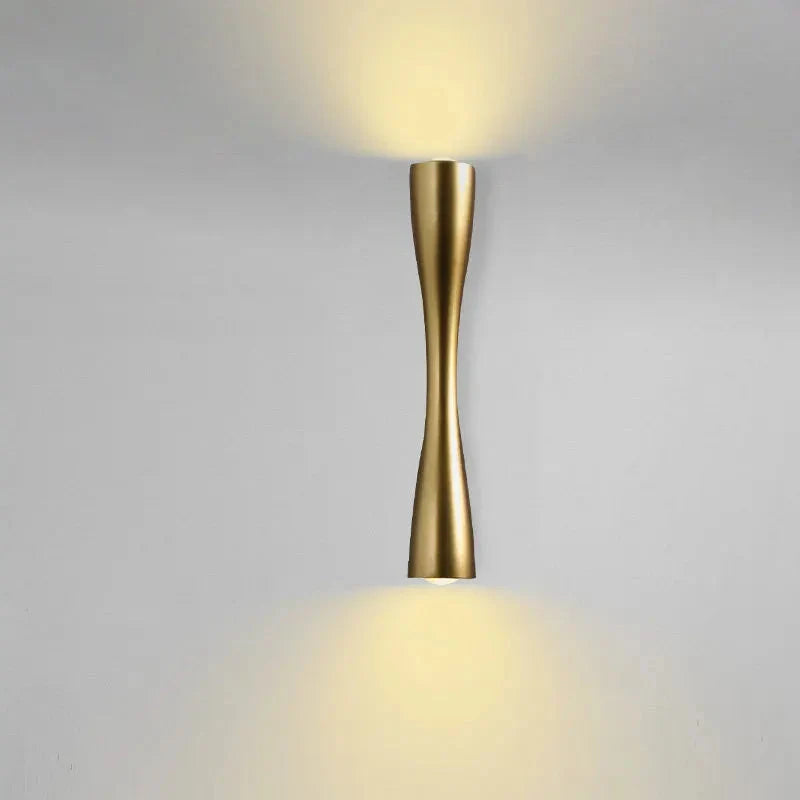 Gold Wall Lamp Nordic Up Down Hourglass Waterproof Indoor Outdoor Sconce Wall Light