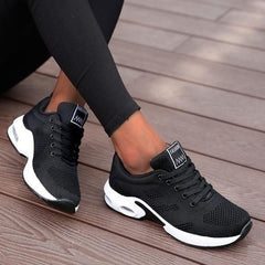 Comfortable Sneakers for Women with Lace Up Breathable Mesh Athletic Running Style