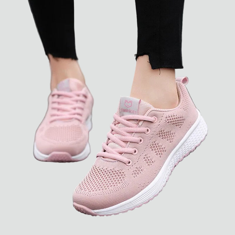 Comfortable Orthopedic Sneakers for Women with Lace Up Breathable Knit Lightweight Running Style