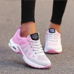Comfortable Sneakers for Women with Lace Up Breathable Mesh Athletic Running Style