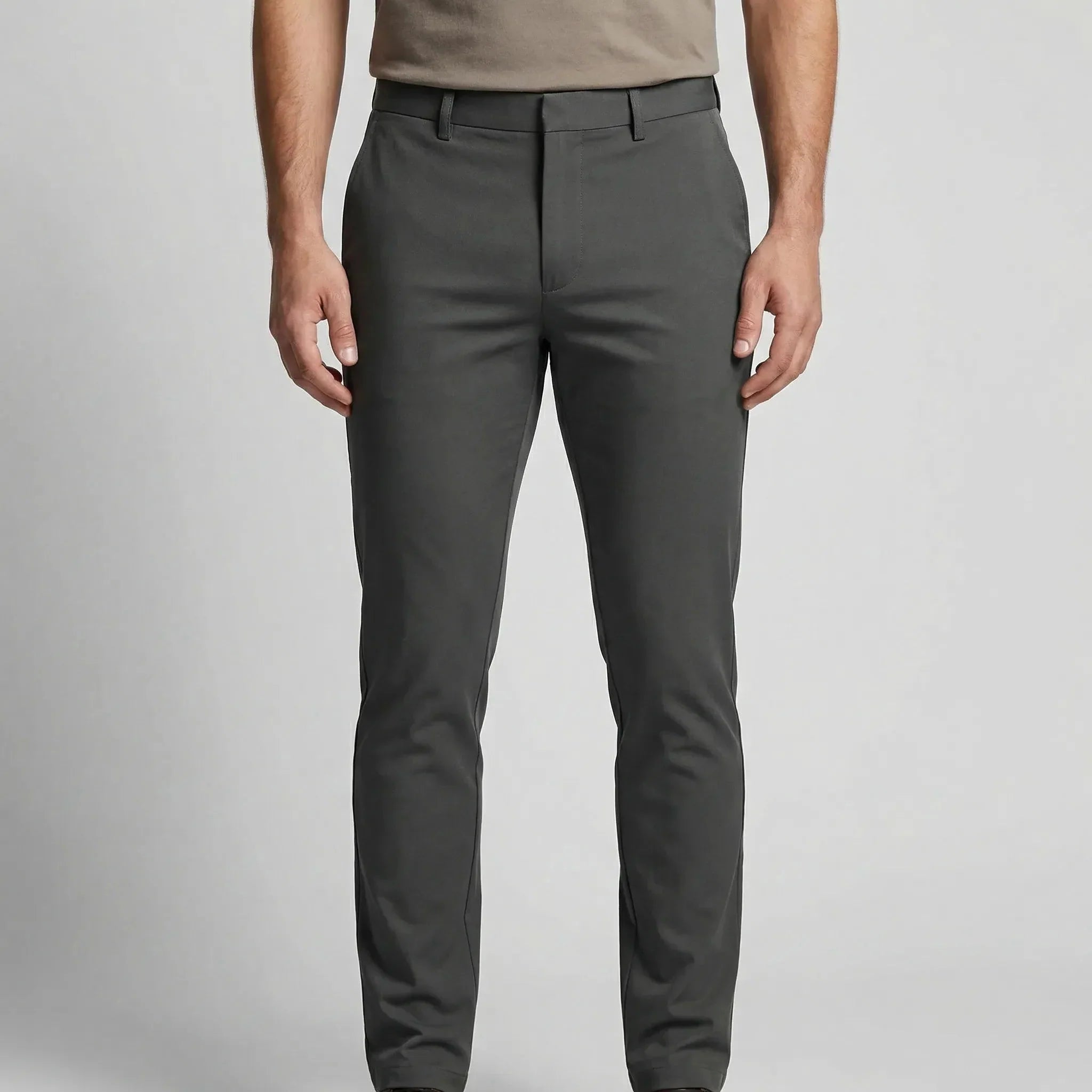 Comfortable Chino Pants for Men with Flat Front Straight Fit Stretch Cotton Casual Style