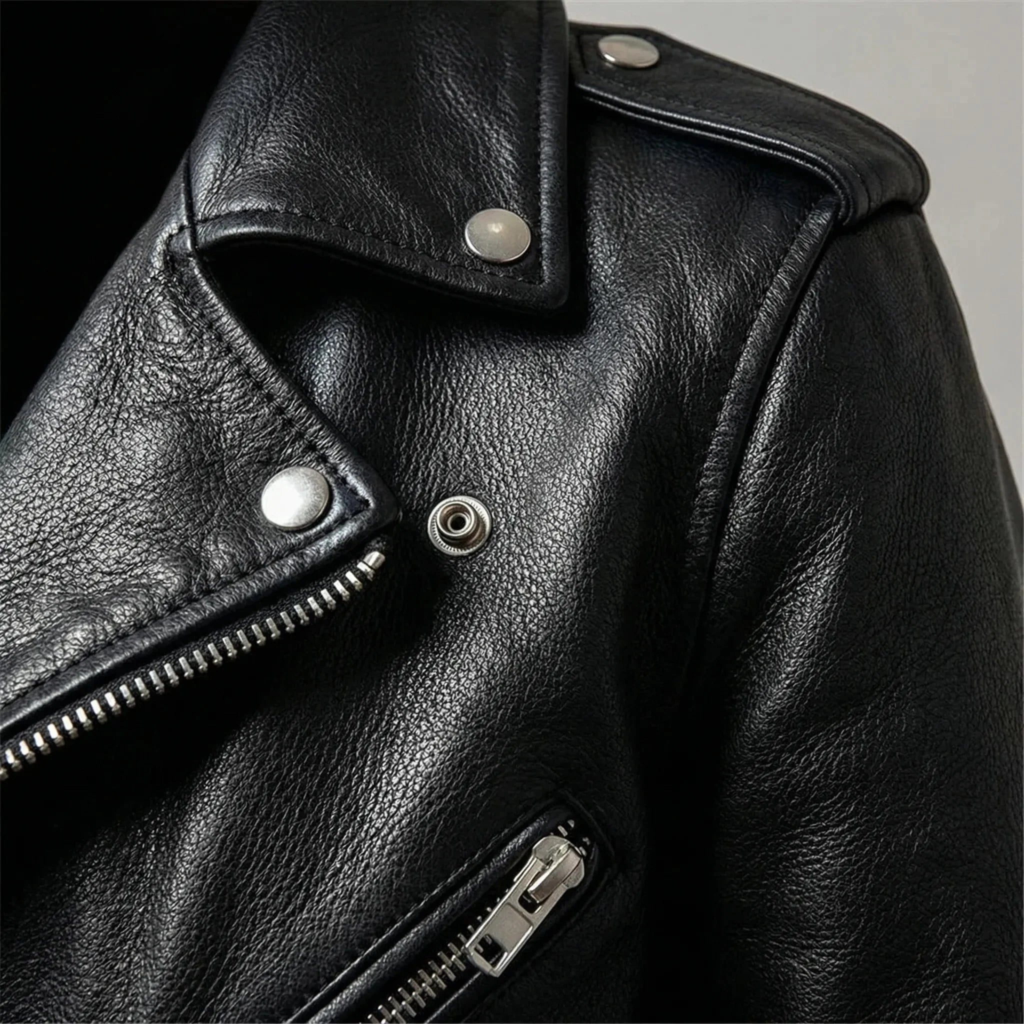 Women's Faux Leather Moto Jacket Biker Asymmetric Zip Belted Notch Lapel Zip Cuffs Cropped